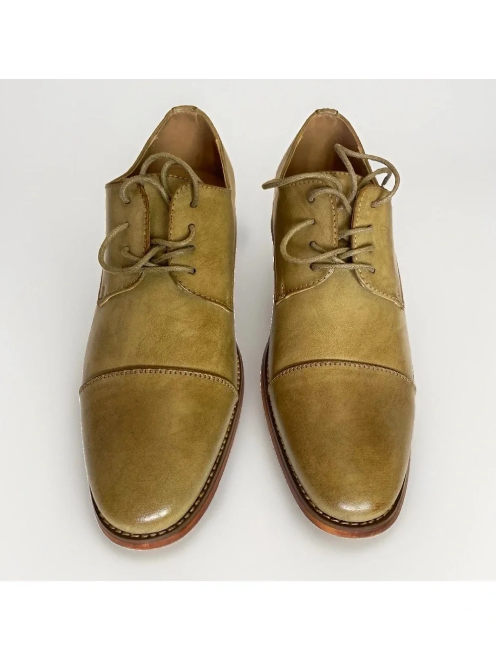 Kenneth Cole Reaction Blake Lace Up Oxford Cap Toe Dress Shoes Tan Men’s 8.5